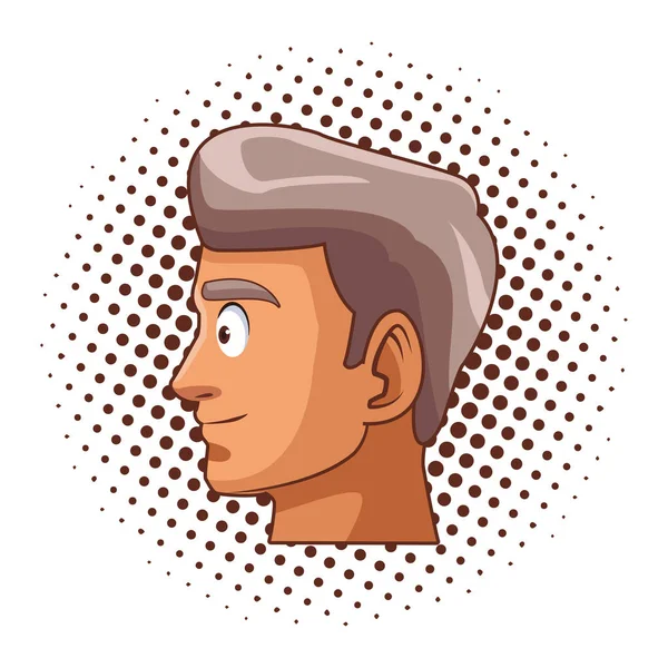 Perfil de cara de anciano — Vector de stock