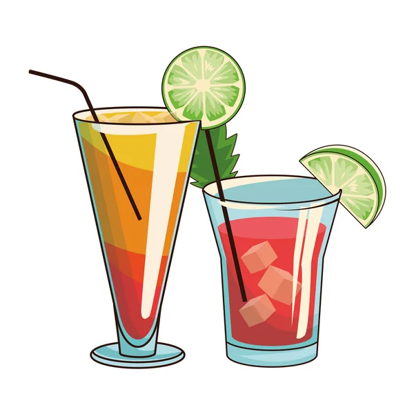 Glasses with cocktail — Stock Vector