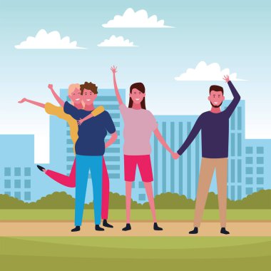 İnsanlar arkadaşlar çizgi