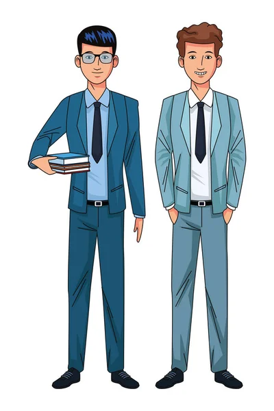 Hombres de negocios avatar personaje de dibujos animados — Vector de stock