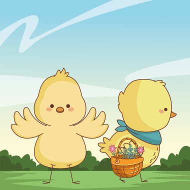 Mutlu çiftlik hayvanları karikatür