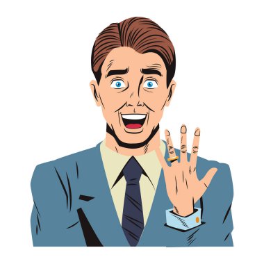 Pop art damat karikatür