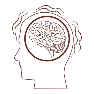 Kafa silueti içinde Alzheimer beyin