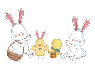 Mutlu çiftlik hayvanları karikatür