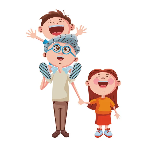 Morföräldrar och barnbarn — Stock vektor