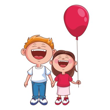 Balonlar ile şirin çocukları