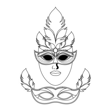 maskeler ve tüyler siyah beyaz