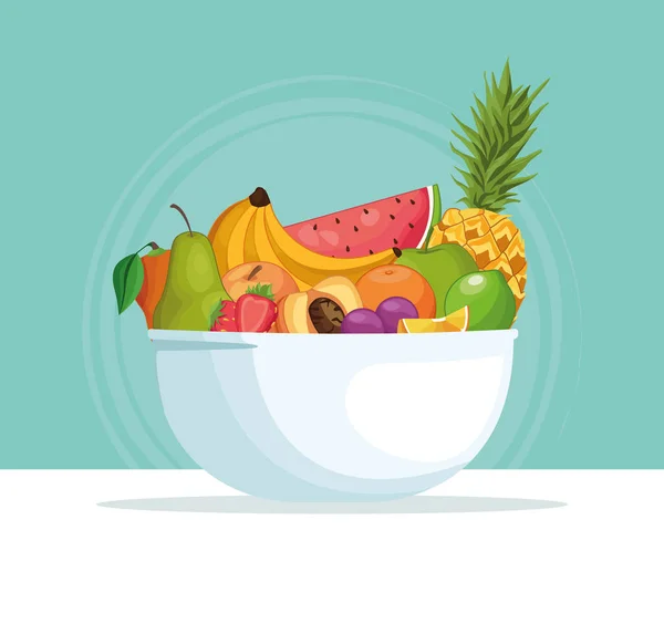 Fruit bowl icon — Stock Vector