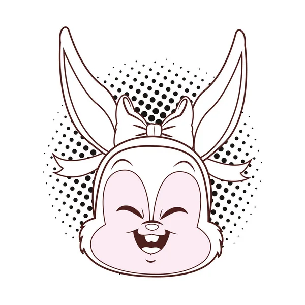 Caricature visage de lapin — Image vectorielle
