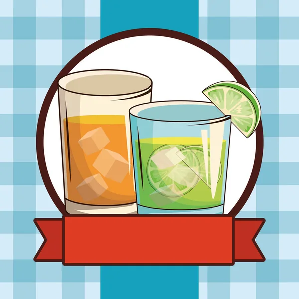 Bebidas alcohólicas bebidas dibujos animados — Vector de stock