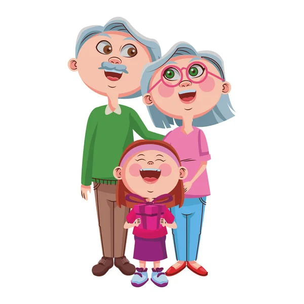 Grandparents and grandchildrens — Stock Vector