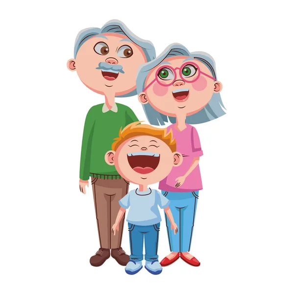 Grandparents and grandchildrens — Stock Vector