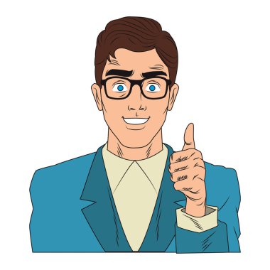 İşadamı pop sanat çizgi film