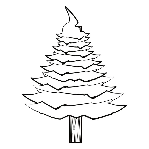 나무 소나무 만화 — 스톡 벡터