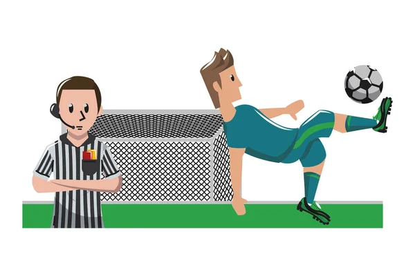 Futebol jogo de desporto desenhos animados —  Vetores de Stock