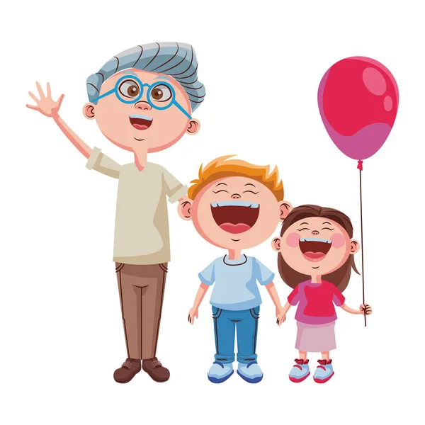 Grandparents and grandchildrens — Stock Vector