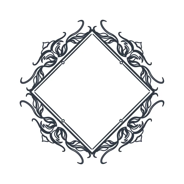 Classic frame polygon crest heraldic decoration blank — Stock Vector