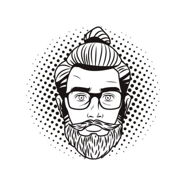 Pop art hispter yüz