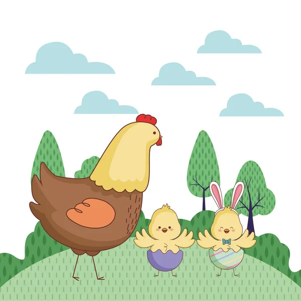 快乐农场动物卡通 — 图库矢量图片