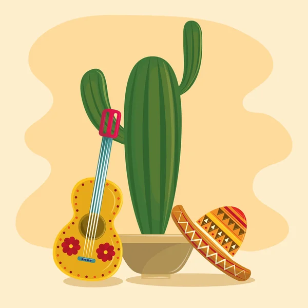 México y cactus suculenta olla — Archivo Imágenes Vectoriales