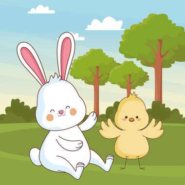 Mutlu çiftlik hayvanları karikatür