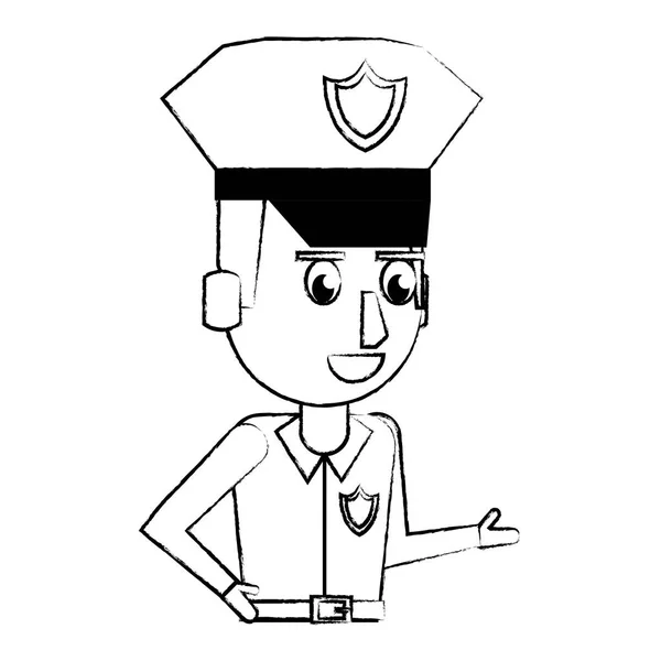Profil policji Cartoon szkic — Wektor stockowy