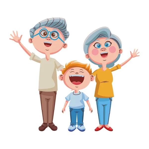 Grandparents and grandchildrens — Stock Vector