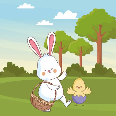 Mutlu çiftlik hayvanları karikatür