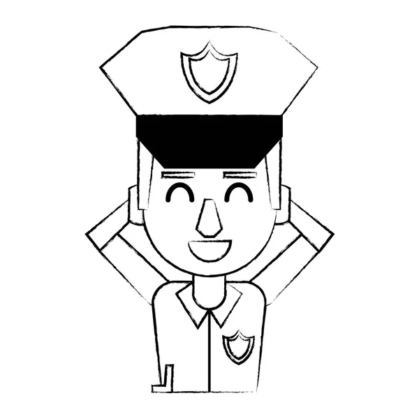 Politie profiel cartoon schets — Stockvector
