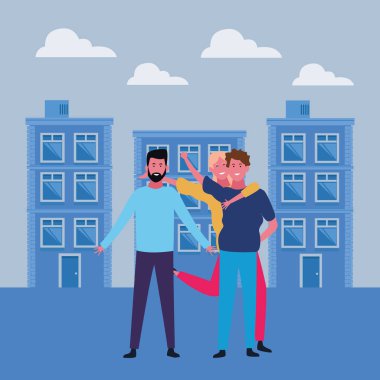 İnsanlar arkadaşlar çizgi