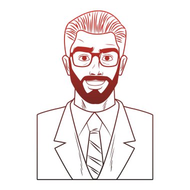 İşadamı pop art karikatür kırmızı çizgiler