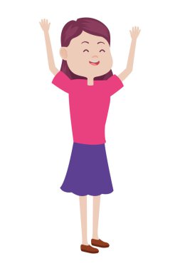 Genç kişi gülümseyen ve karikatür tebrik