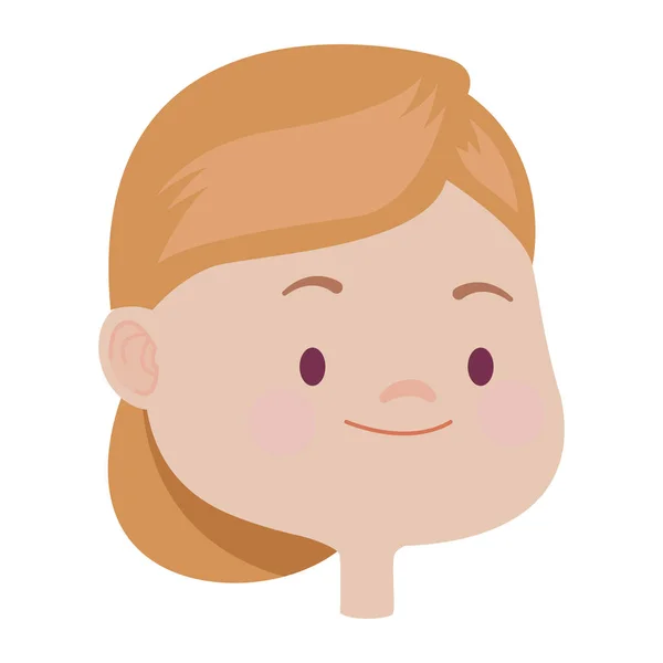 Criança feliz sorrir cara desenhos animados — Vetor de Stock