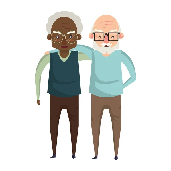 Abuelos ancianos abuelos de dibujos animados — Vector de stock