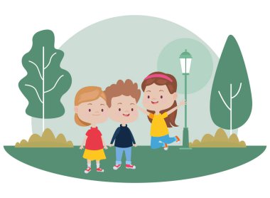 Sevimli mutlu çocuklar eğleniyor