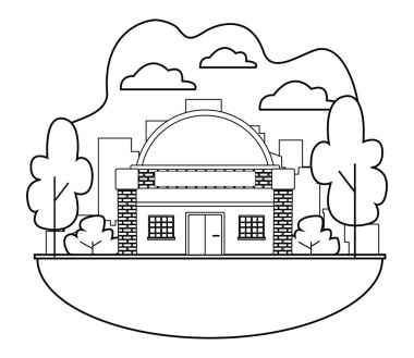Kentsel bina ve şehir mimarisi siyah beyaz