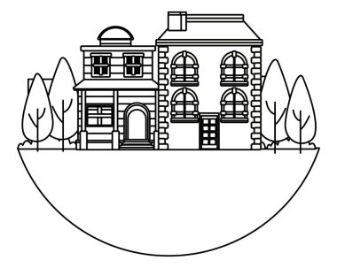 Kentsel binalar ve şehir mimarisi siyah beyaz