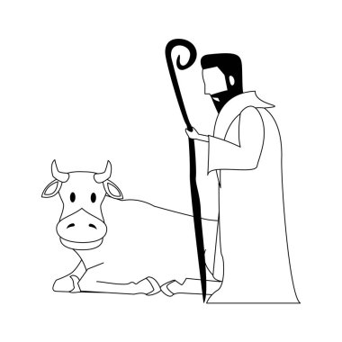 siyah beyaz neşeli noel doğuş hıristiyan karikatür