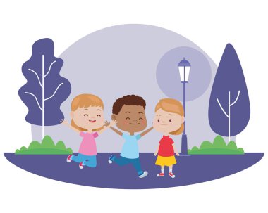 Sevimli mutlu çocuklar eğleniyor