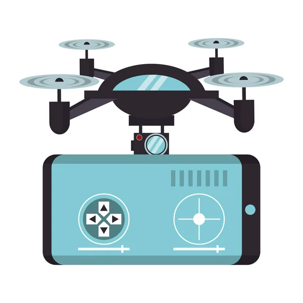 Air drone remote control cartoon — Stock Vector