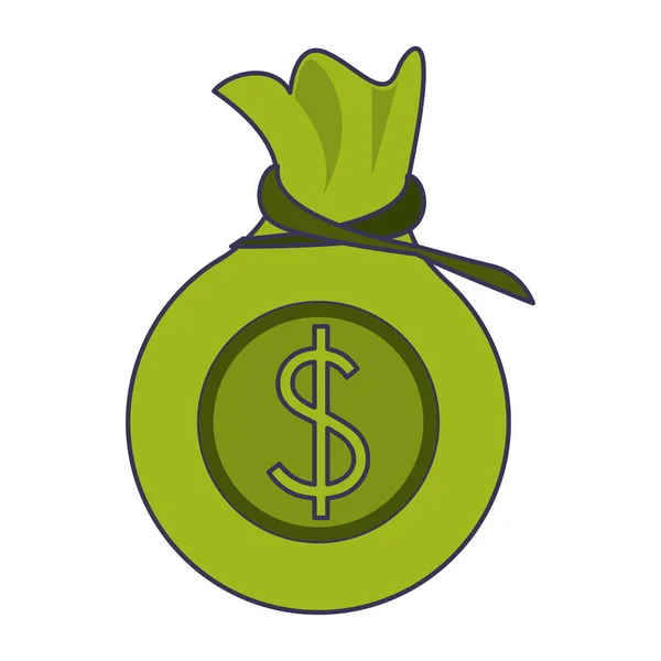 Geld besparen cash tas cartoon — Stockvector