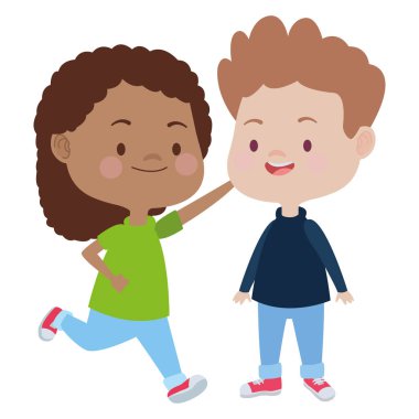 Sevimli mutlu çocuklar eğlenceli karikatürler sahip