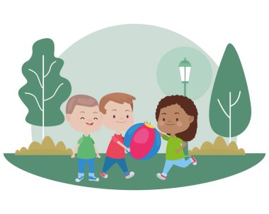 Sevimli mutlu çocuklar eğleniyor