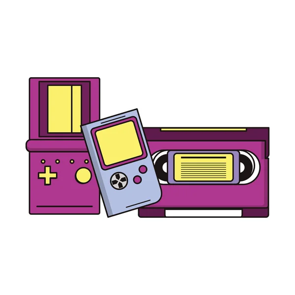 Retro vintage spel Tetris cartoon — Stockvector