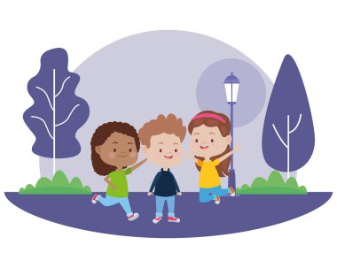 Sevimli mutlu çocuklar eğleniyor