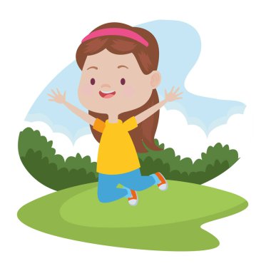 Mutlu çocuk eğlenceli karikatürler sahip