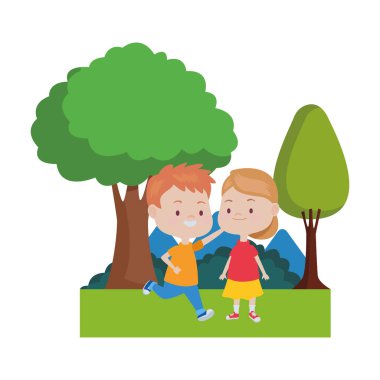 Sevimli mutlu çocuklar eğlenceli karikatürler sahip