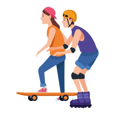 Genç çift eğitim ekstrem sporlar