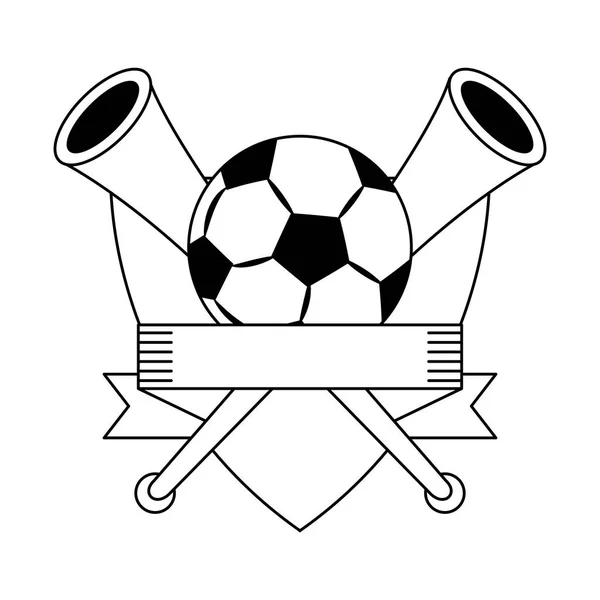 Fußball-Sport-Cartoon in schwarz und weiß — Stockvektor