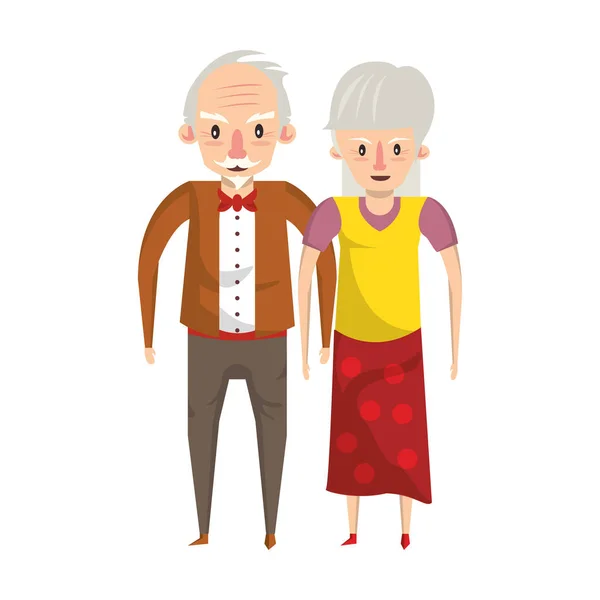 Grootouders Senior oude mensen cartoon — Stockvector